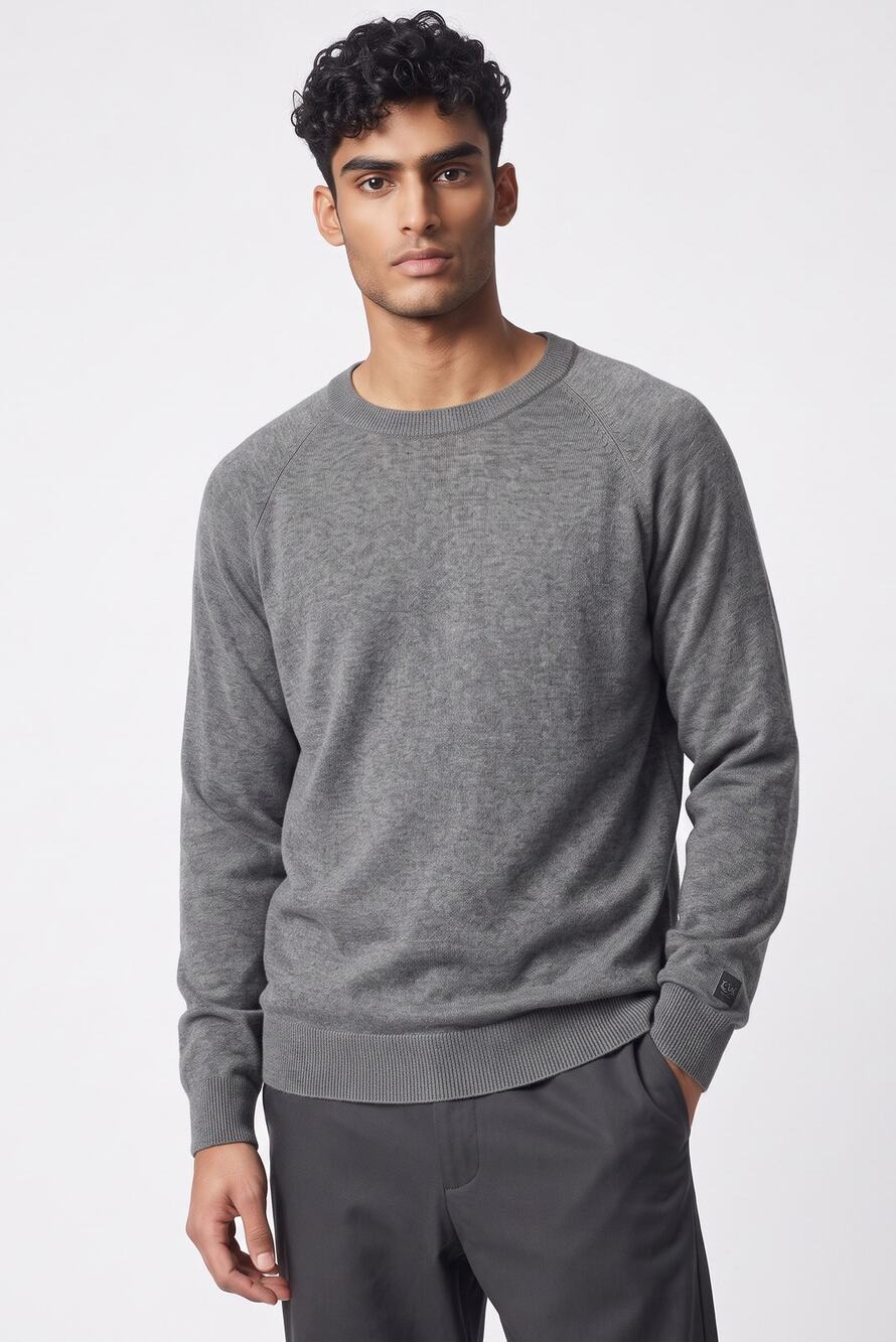 14th & Union Men's Gray Classic Crew Neck Sweater Fall Essential M NWOT Stylish